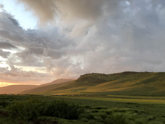 Driving through Ngorongoro conservation area