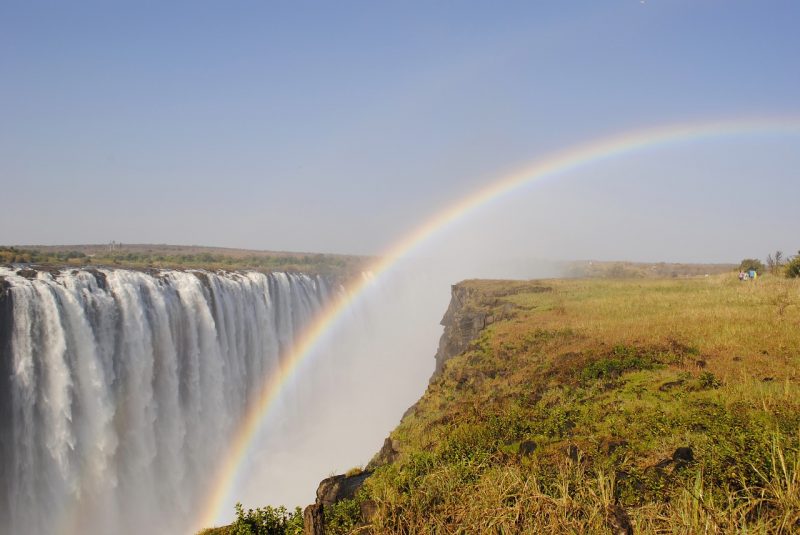 A magnificent rainbow over Victoria Falls