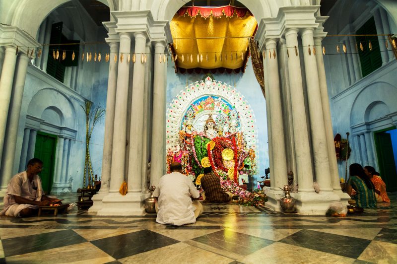 Bonedi Bari puja performed during the Durga Puja festival
