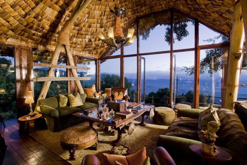 The lavish interiors of Ngorongoro crater lodge