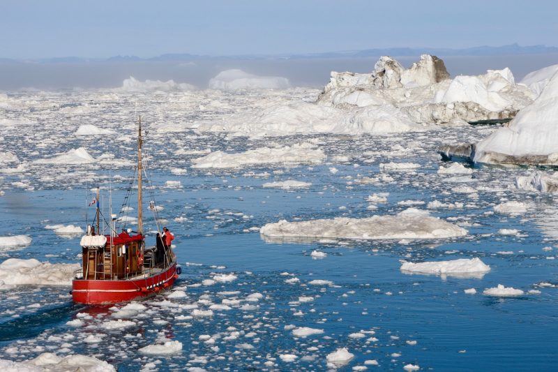 Sightseeing glaciers near the Arctic Circle in Greenland