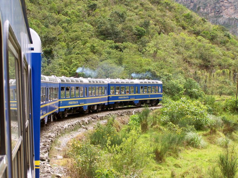 The Peru Rail travels to Machu Picchu