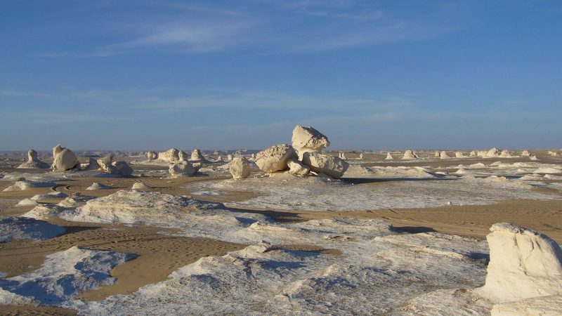The unusual white desert in Egypt