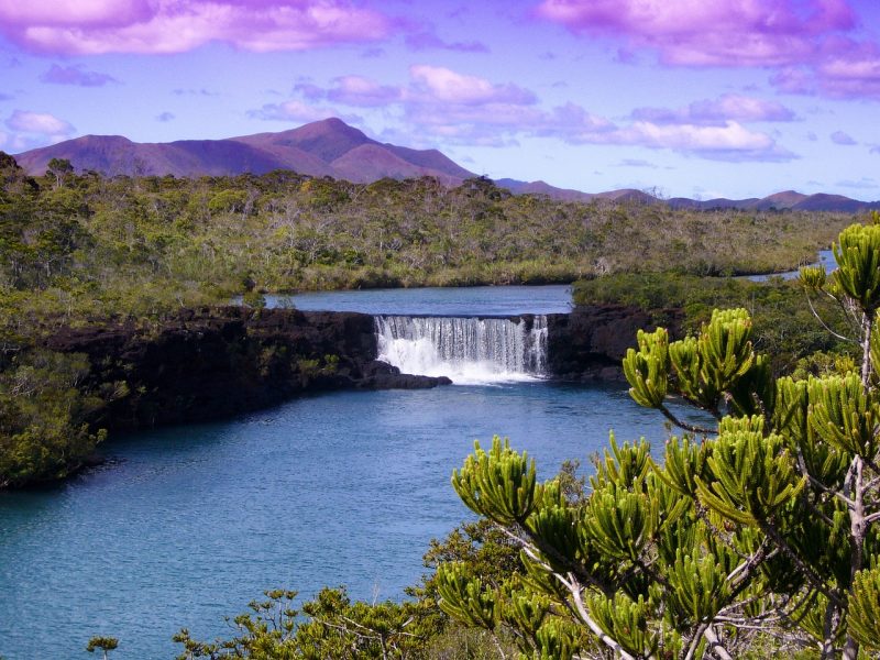 A spectacular waterfall in New Caledonia