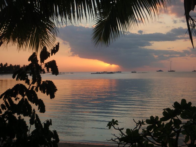A beautiful sunset in one of the Fiji islands