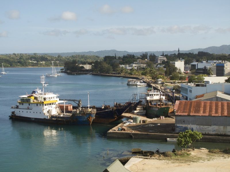 The harbor bay of Vanuatu island