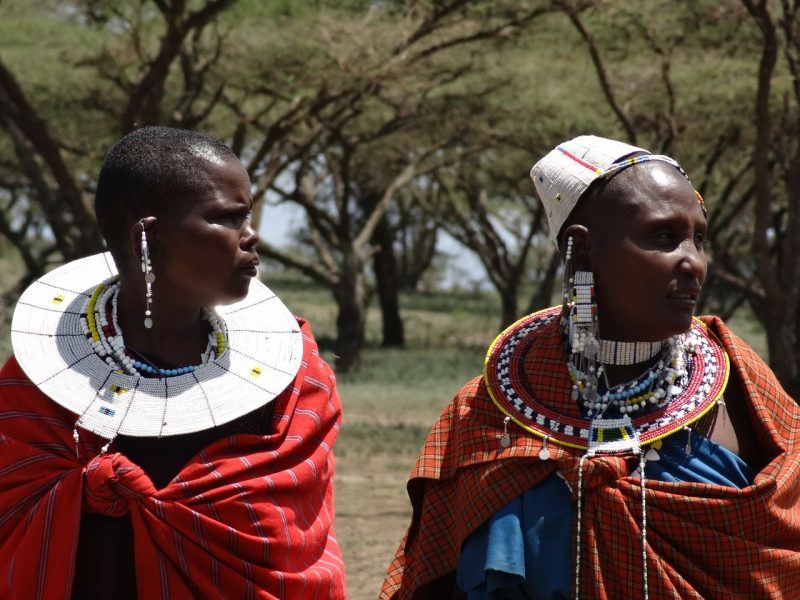 Maasai women adorned in ethic bead jewelry